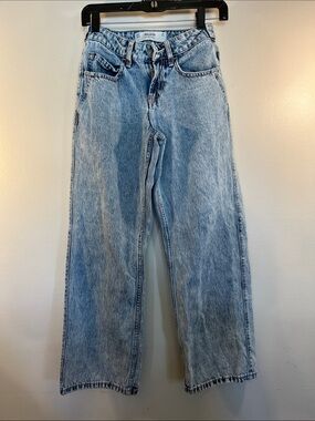 Hollister Washed Light Blue Straight Leg Jeans